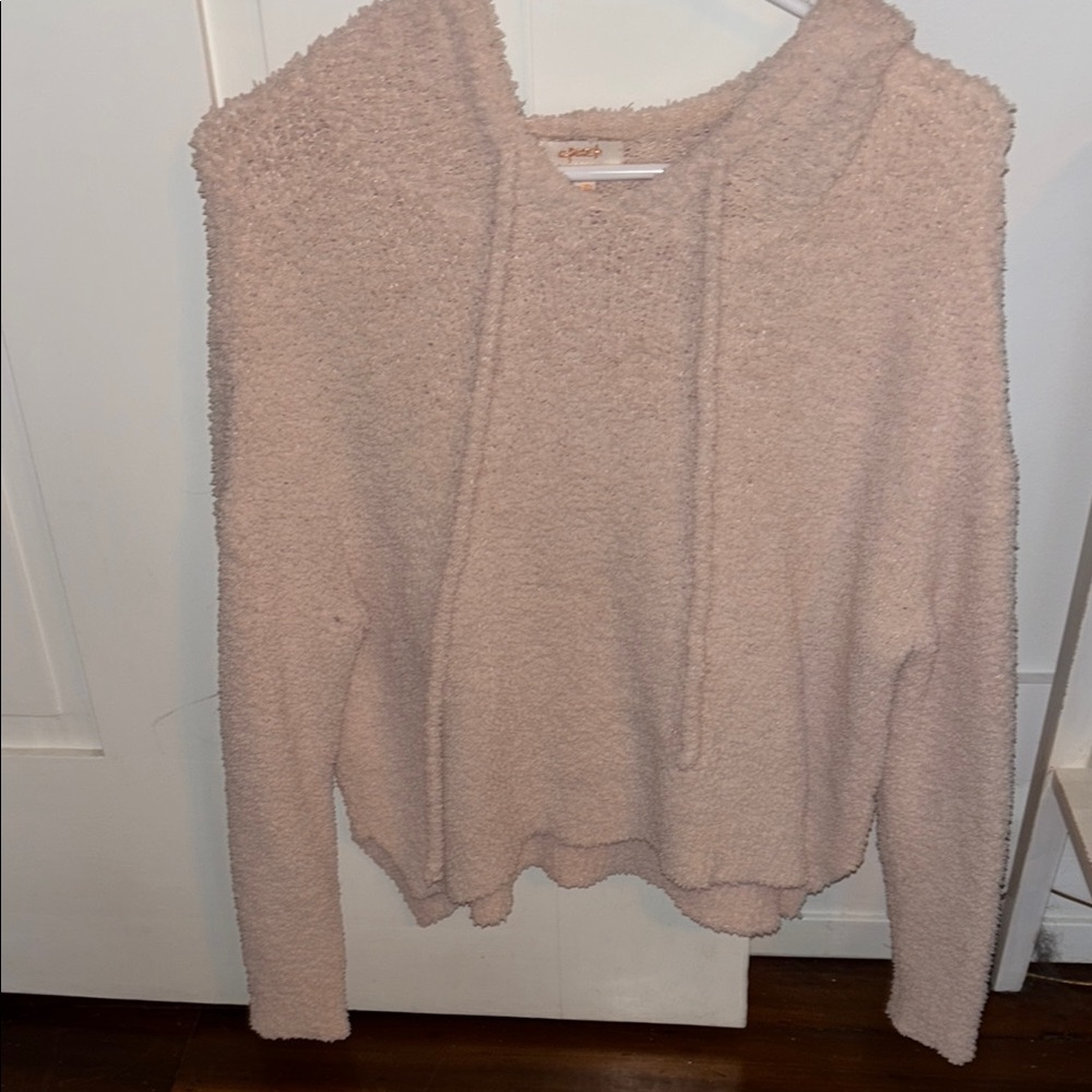 Cupio Blush Pink Cowl Neck Sweater